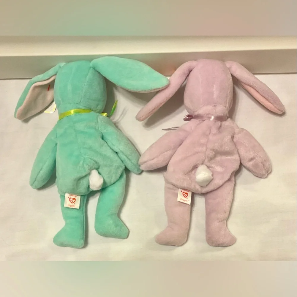 Ty Hippity & Floppity rabbit beanie babies pair perfect for Easter